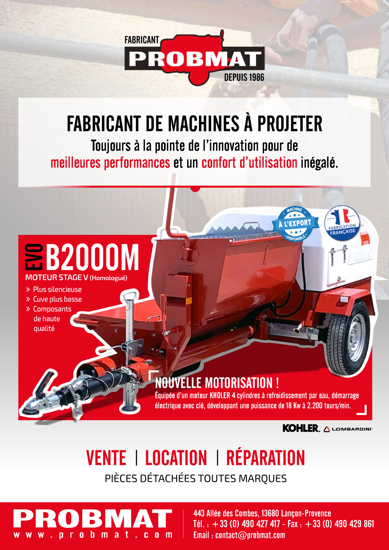 MACHINE À PROJETER B2000M EVO - PROBMAT - Machine à projeterPROBMAT ...